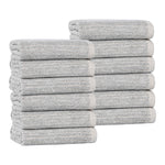 Superior Destin Cotton Blend Ribbed Face Towels Washcloths, Set of