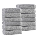 Superior Destin Cotton Blend Ribbed Face Towels Washcloths, Set of