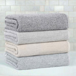 Superior Destin Cotton Blend Ribbed Face Towels Washcloths, Set of