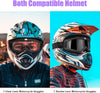 2 Motorcycle Ridding Goggles, Clear/Smoke Lens Dirt Bike Goggles with UV Protection Motocross/Mx Goggles Compatible Helmet Fit Glasses for Men/Women