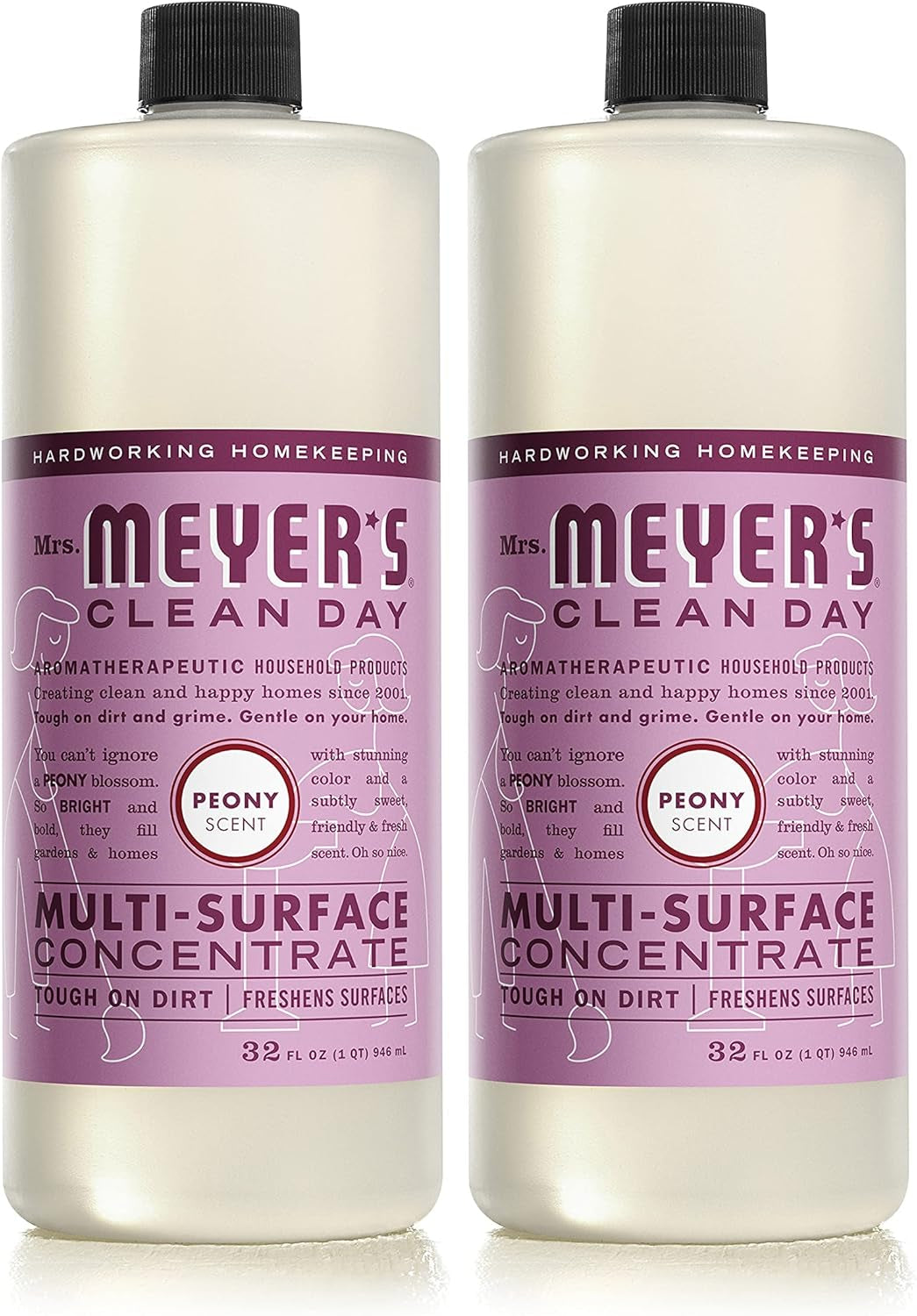 Multi-Surface Cleaner Concentrate, Use to Clean Floors, Tile, Counters, Peony, 32 Fl. Oz - Pack of 2