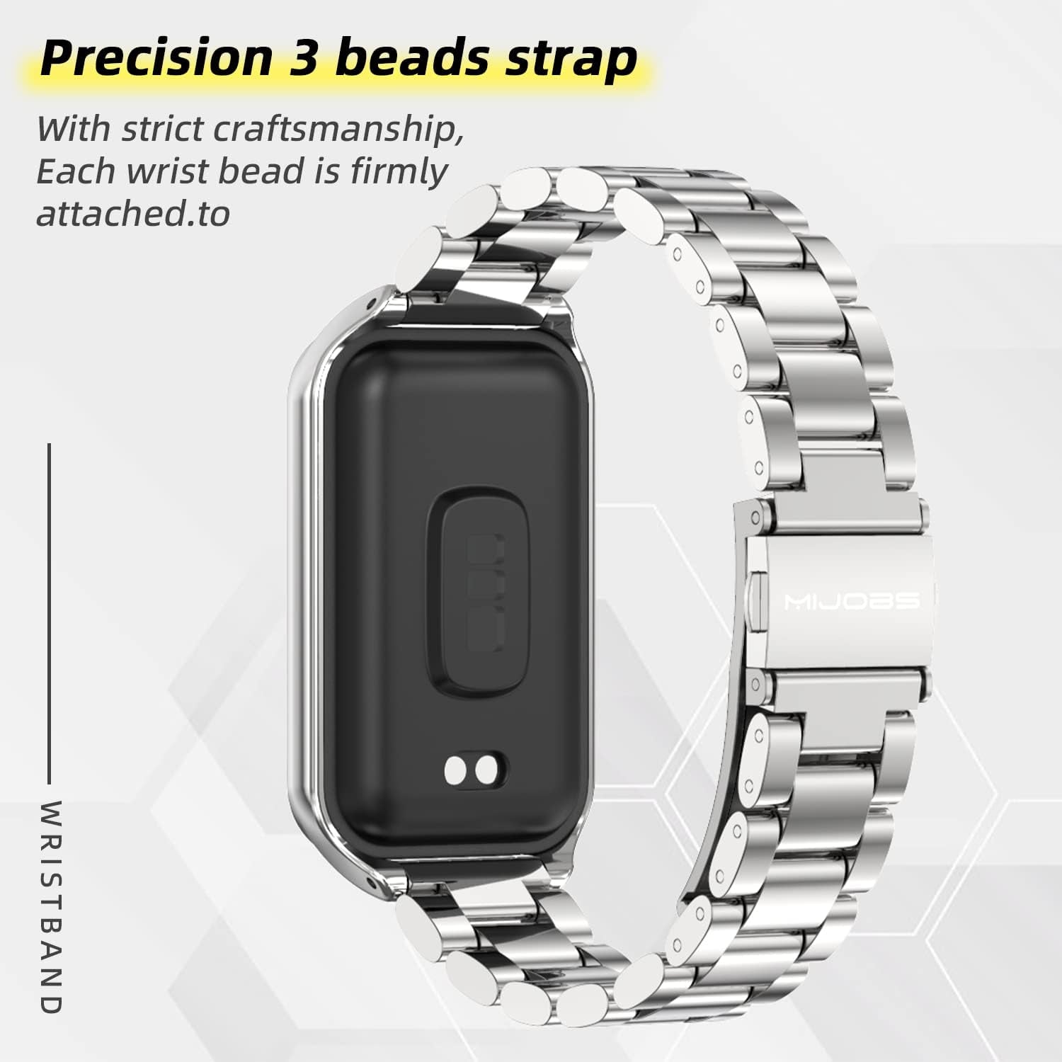 Strap for Amazfit Band 7 Metal Replacement Strap Wristband Watch Strap Compatible with Amazfit 7 Fitness Tracker Smartwatch