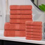 Superior Eco-Friendly Cotton Absorbent Assorted 12-Piece Towel Set