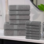 Superior Eco-Friendly Cotton Absorbent Assorted 12-Piece Towel Set