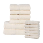 Superior Eco-Friendly Cotton Absorbent Assorted 12-Piece Towel Set