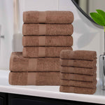 Superior Eco-Friendly Cotton Absorbent Assorted 12-Piece Towel Set