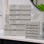 Superior Eco-Friendly Cotton Absorbent Assorted 12-Piece Towel Set