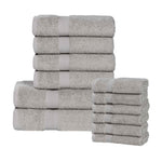 Superior Eco-Friendly Cotton Absorbent Assorted 12-Piece Towel Set