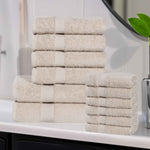 Superior Eco-Friendly Cotton Absorbent Assorted 12-Piece Towel Set