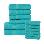 Superior Eco-Friendly Cotton Absorbent Assorted 12-Piece Towel Set