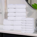 Superior Eco-Friendly Cotton Absorbent Assorted 12-Piece Towel Set