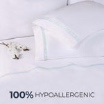 100% Egyptian Cotton 1000 Thread Count Embroidered Pillowcase Set