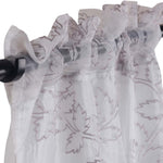 Embroidered Foliage Grommet Sheer Curtain Panel Set