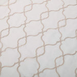 Embroidered Lattice Grommet Sheer Curtain Panel Set
