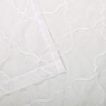 Embroidered Lattice Grommet Sheer Curtain Panel Set
