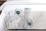 100% Cotton Peacock Embroidered Duvet Cover Set