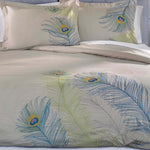 100% Cotton Peacock Embroidered Duvet Cover Set