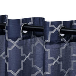 Embroidered Quatrefoil Semi Sheer 2 Piece Curtain Panel Set