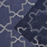 Embroidered Quatrefoil Semi Sheer 2 Piece Curtain Panel Set