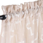 Embroidered Quatrefoil Semi Sheer 2 Piece Curtain Panel Set