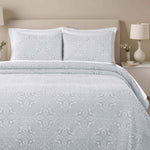 Superior Enzy Medium Weight Floral Matelasse Bedspread Pillow Sham Set