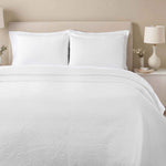 Superior Enzy Medium Weight Floral Matelasse Bedspread Pillow Sham Set