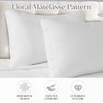 Superior Enzy Medium Weight Floral Matelasse Bedspread Pillow Sham Set