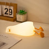 Benson Lying Flat Duck Night Light, LED Squishy Duck Lamp, Cute Light up Duck, Silicone Dimmable Nursery Nightlight, Rechargeable Bedside Touch Lamp for Breastfeeding, Finn the Duck.