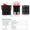 Double Rocker Switch SPST ON-OFF 6 Terminals Red Light 16A 250VAC 2Pack