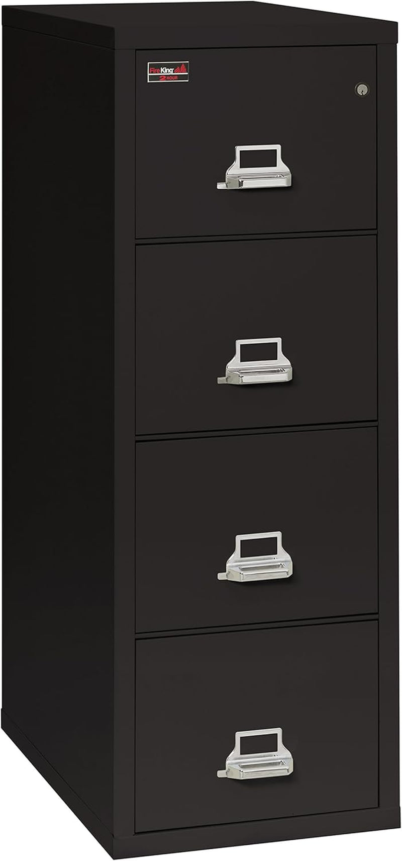 Vertical 4 Drawer Letter Fire Safe File Cabinet with Key Lock, 2 Hour Fire Rated, UL Rated & Water Resistant Home Safe, Fire Safe Filing Cabinet, Made in the USA, Black