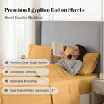 530 Thread Count Egyptian Cotton Sateen Bed Sheet Set