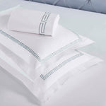 100% Cotton Greek Key Embroidered Duvet Cover Set