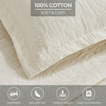 Floral Cotton Matelassé Bedspread Set Hibiscus Jacquard (3-Piece)
