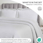 Floral Cotton Matelassé Bedspread Set Hibiscus Jacquard (3-Piece)
