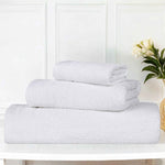 Superior Honeycomb Textured Border Luxury Cotton 3 Piece Towel Set