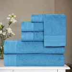 Superior Honeycomb Textured Border Cotton Luxury 6 Piece Towel Set