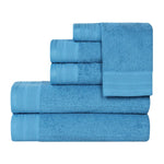 Superior Honeycomb Textured Border Cotton Luxury 6 Piece Towel Set