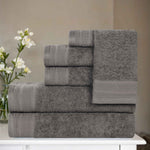 Superior Honeycomb Textured Border Cotton Luxury 6 Piece Towel Set