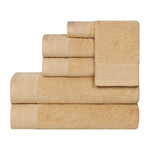 Superior Honeycomb Textured Border Cotton Luxury 6 Piece Towel Set