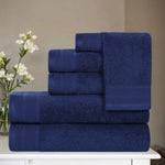 Superior Honeycomb Textured Border Cotton Luxury 6 Piece Towel Set