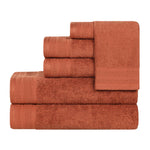 Superior Honeycomb Textured Border Cotton Luxury 6 Piece Towel Set