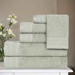 Superior Honeycomb Textured Border Cotton Luxury 6 Piece Towel Set