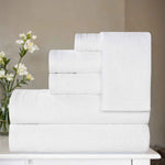 Superior Honeycomb Textured Border Cotton Luxury 6 Piece Towel Set