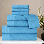 Superior Honeycomb Textured Border Cotton Luxury 8 Piece Towel Set