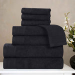Superior Honeycomb Textured Border Cotton Luxury 8 Piece Towel Set