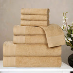 Superior Honeycomb Textured Border Cotton Luxury 8 Piece Towel Set