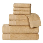 Superior Honeycomb Textured Border Cotton Luxury 8 Piece Towel Set