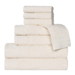 Superior Honeycomb Textured Border Cotton Luxury 8 Piece Towel Set