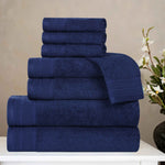 Superior Honeycomb Textured Border Cotton Luxury 8 Piece Towel Set