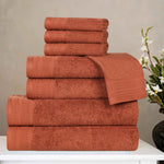 Superior Honeycomb Textured Border Cotton Luxury 8 Piece Towel Set